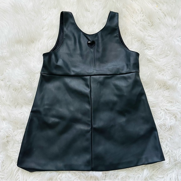 ZARA black faux leather heart cutout dress - Picture 1 of 3